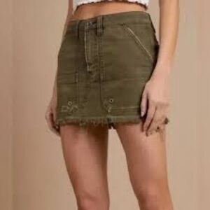 Free People Mini Green Cargo Skirt - like new
